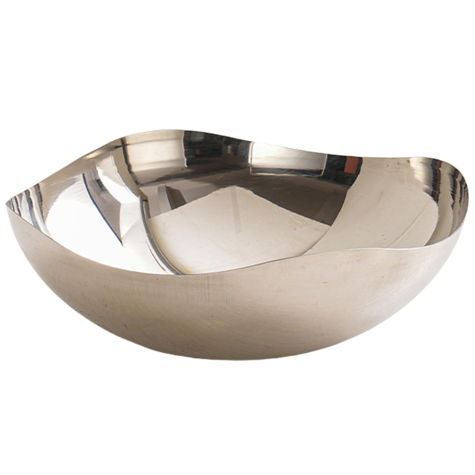 Kalttoy Silver Large Serving Bowl Stainless Steels Fruit Bowl Countertops Modern Fruit Basket Snacks Storage Decorative Centerpiece Dining