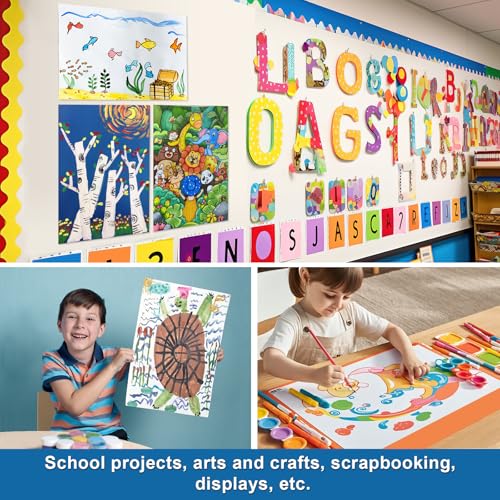 Image of 10 Pcs 12 inch x 18 inch Poster Board White Poster Board Paper Bulk 250 GSM Thickness Vision Boards Smart Poster Board for Drawing School Arts Craft Projects Presentations Scrapbooking Blank Graphic Display