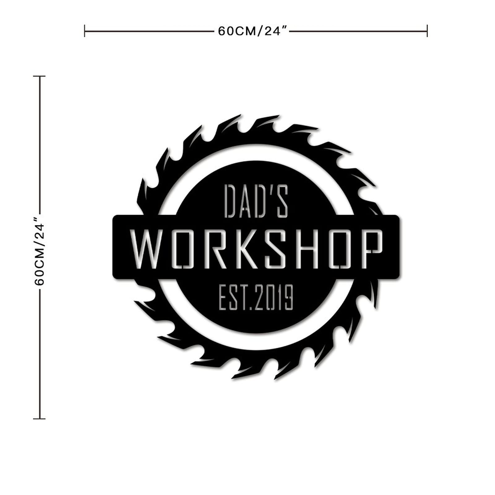 Letrero de metal para el taller de papás, letrero de garaje personalizado, letrero de bienvenida para el hogar, galería, decoración de pared, taller, hombre, cueva, regalos para hombres, marido, arte