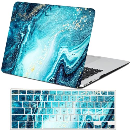 Carcasa MacBook Pro 13 plástico duro Ola Azul cubierta teclado para modelos 2016 a 2020