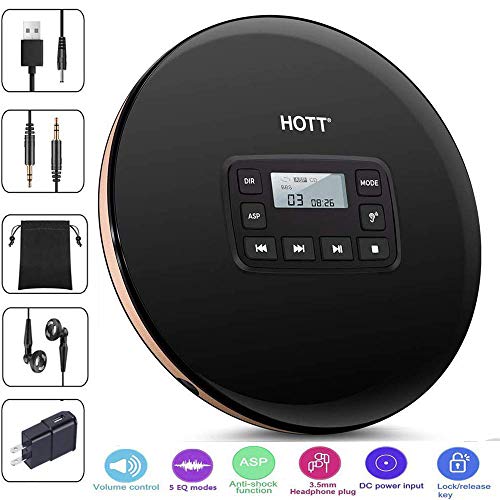 HONGYU Portable CD Player with LCD Display, Personal Compact Disc CD Players Electronic