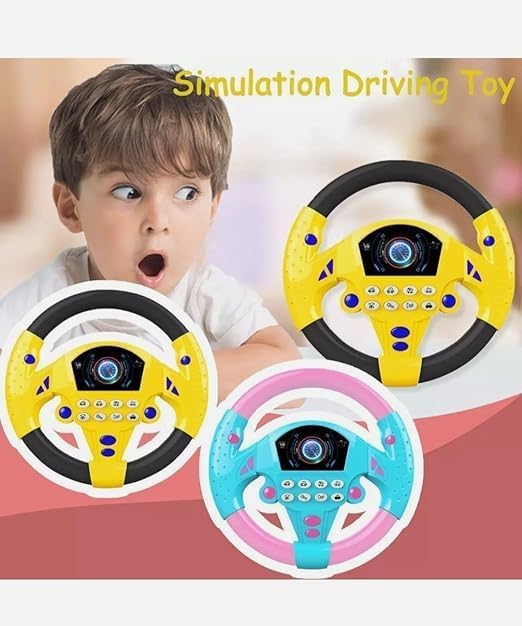 Image of Premium Kids Driving Steering Wheel Funny Interactive Driving Wheel with Music (Multicolor)