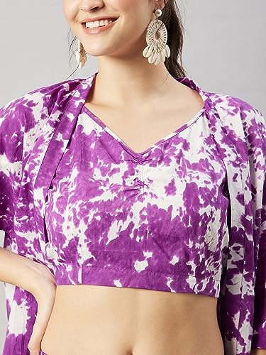 Image of WineRed Woman Purple 3pcs coord set with Shorts