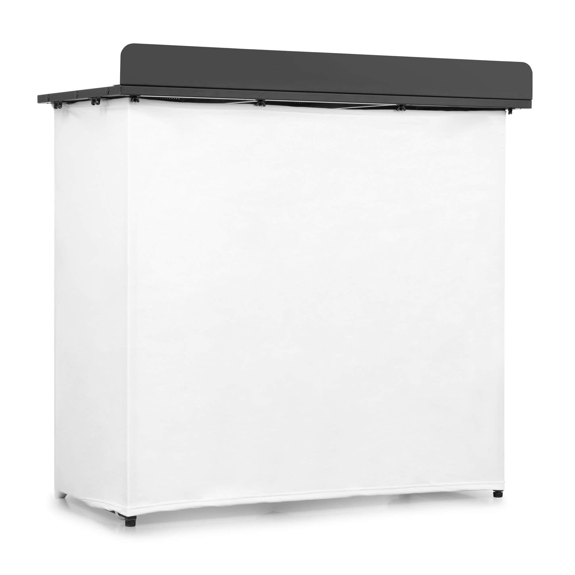 Vonyx DBF105 DJ Pult - Faltbarer DJ Tisch mit Tasche, 1 Meter, Klappbarer DJ Booth mit Schwarzer & Weißer Front, 25kg Traglast, Robust & Stabil, Perforiertes Alu, Multifunktionstisch für DJ Equipment