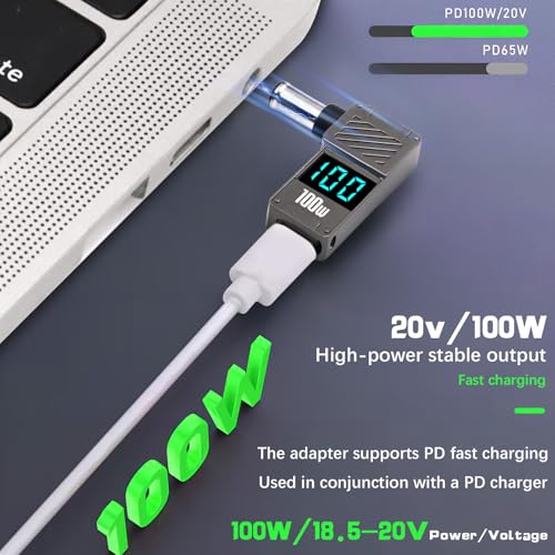 Adaptador 100W CC a USB C con pantalla digital de potencia y codo de 90 grados 2