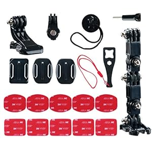 PROVO Kamera Helm Halterung Zubehör Kit, Actionkamera-Zubehör für von Erweiterungszubehör Action Kamera, für Action-Kamera kompatibel mit GoPro 8/7/6/5/4