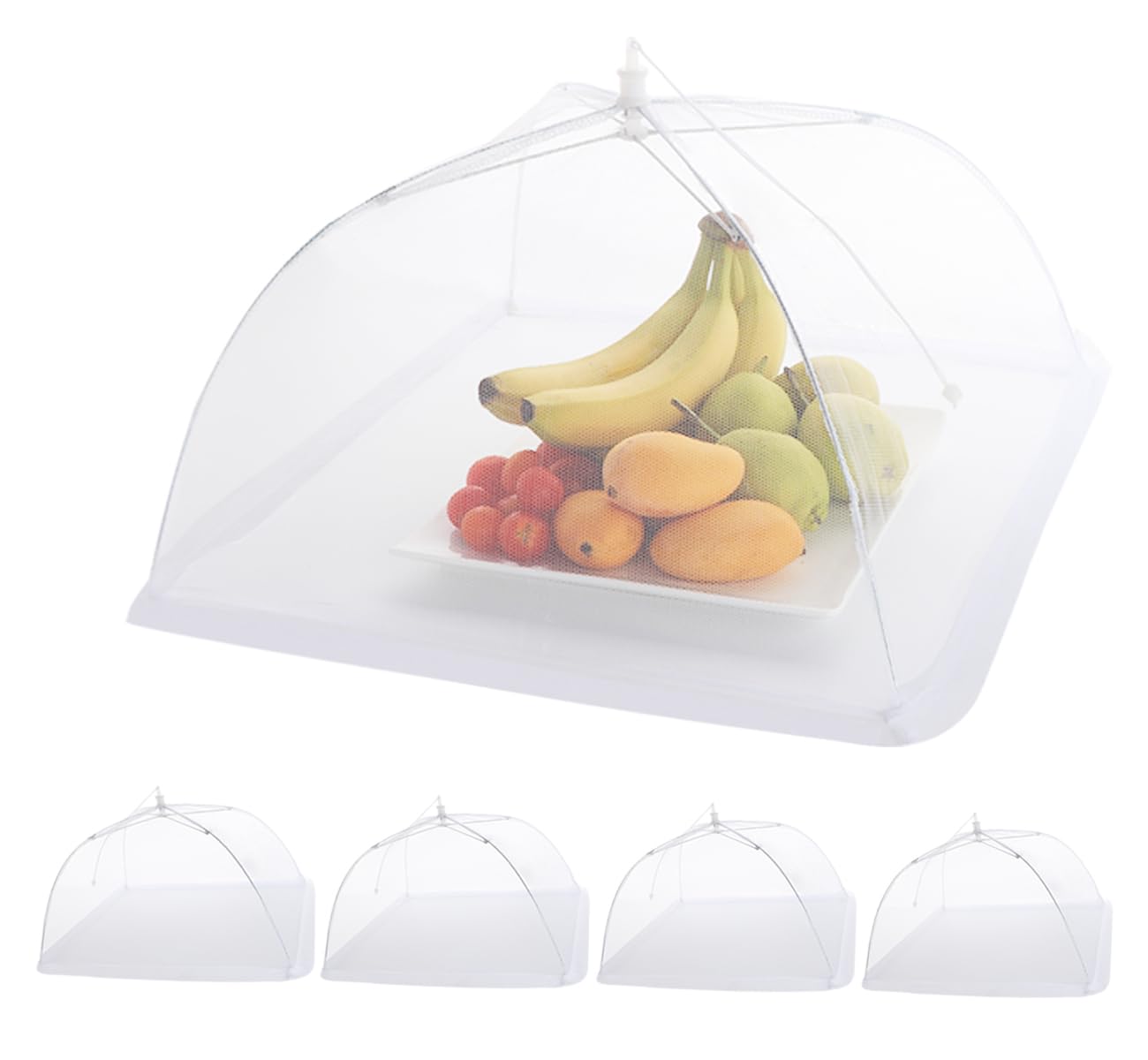 Anstore, copertura in rete per alimenti, per pic-nic, 43,2 cm, riutilizzabile e pieghevole, protegge gli alimenti da mosche, insetti e zanzare, confezione da 5