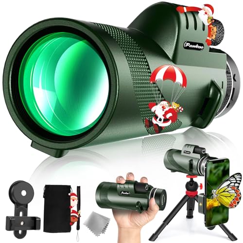 40X60 Monocular Telescope, High Power Monocular for Adults with Phone Adapter& Tripod& Hand Strap, Low Night Vision Monocular, Equipped with BAK4 Prism for Bird Watching and Traveling Concert