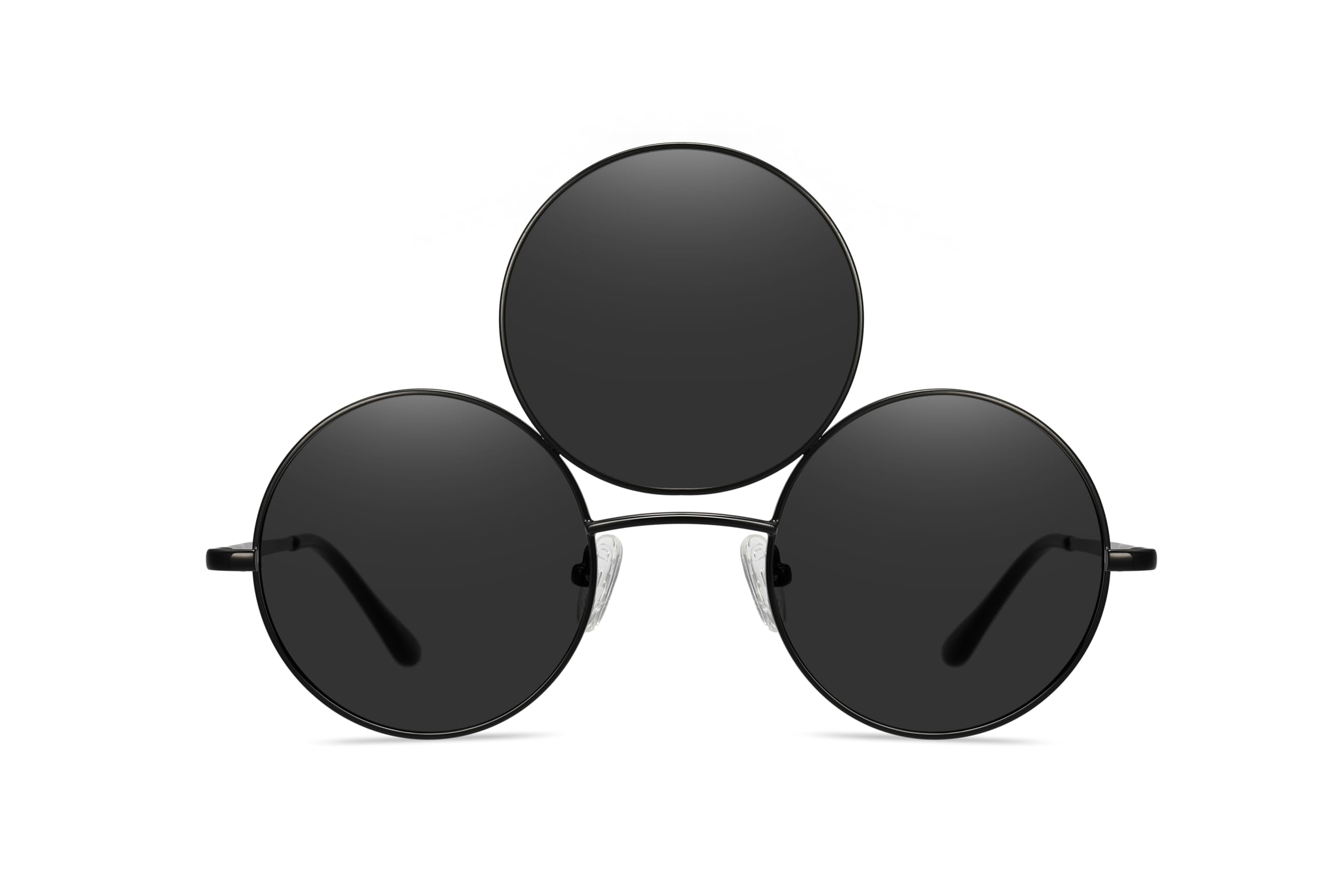 Third Eye Sunglasses Polarized Reflective Mirrored Black Lens Black Frames