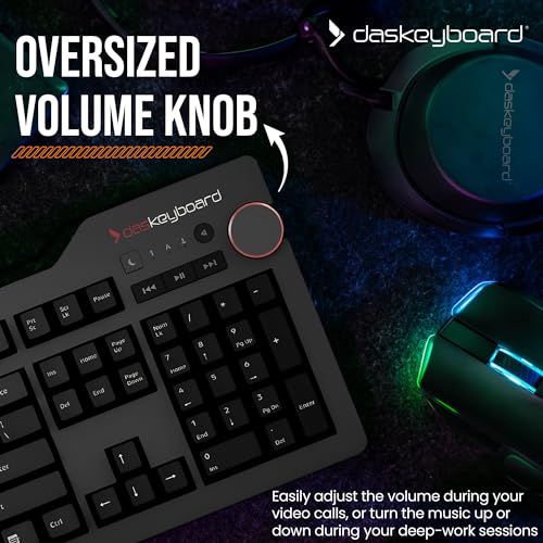 Das-Keyboard-4-Professional-Wired-Mechanical-Keyboard-Cherry-MX-Brown-Mechanical-Switches-2-Port-USB-30-Hub-Volume-Knob-Aluminum-Top-104-Keys-Black