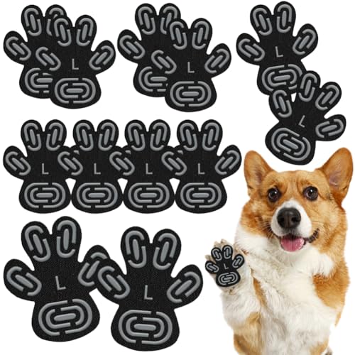 Danbghyuo Anti-Rutsch Hunde Pfotenschutz, Hund Pfote Protector Anti-Rutsch,Anti-Rutsch Hunde Pfotenschutz,12PCS Ausrutschen auf rutschigen Böden, Selbstklebende (L)