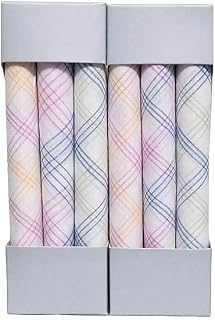 Royal Mart Cotton Striped Handkerchief for Women | Soft, Skin-Friendly, Lightweight & Absorbent | Reusable Pocket Hanky fo... Price In India