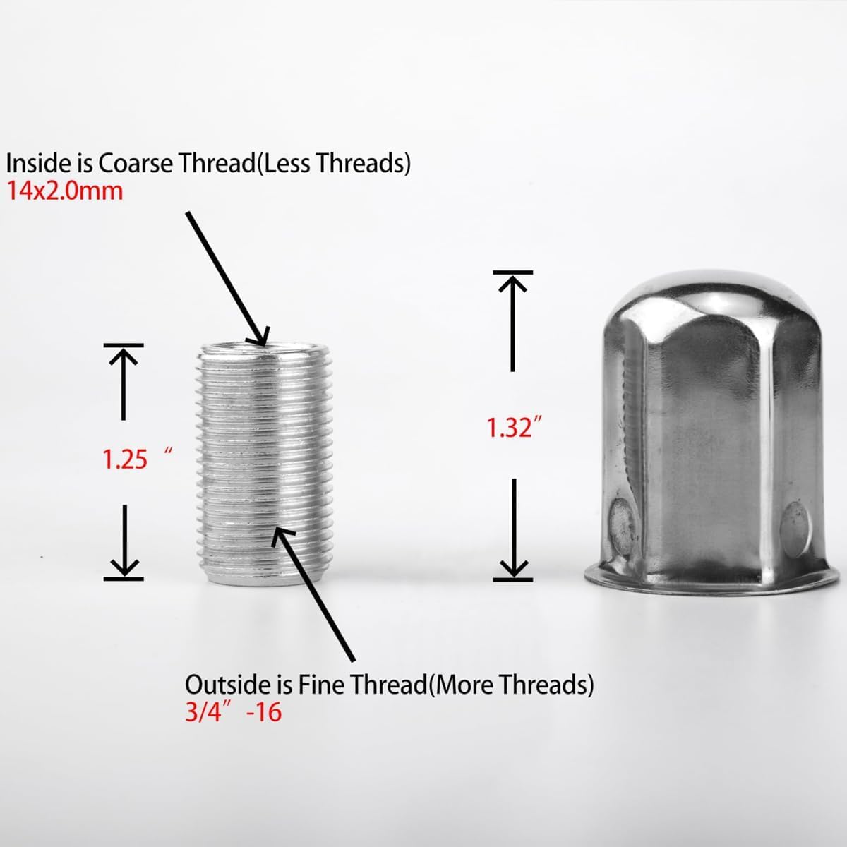 6pcs Adapters Lug Nut Covers + Thread Stud Extenders(Coarse Thread Inside) for Front Wheels for 19.5" 8 Lug/10 Lug 5 Hand Wheel Simulators for 99-02 F450 F550 05-24 F450 F550 Super Duty
