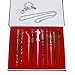 HCSUI 11 PCS Baguettes Magiques Dumbledore Voldemort Mini Baguettes Cosplay Jouet pour Anime Cosplay avec Porte-clés et Collier dans Une Boîte Cadeau