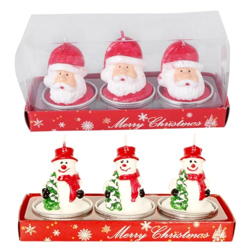 DOITOOL 6 Piezas Vela De Decoración Navideña Decoraciones Navideñas Velas Perfumadas Velas Artificiales Juego De Velas Sujetavelas Velas Flotantes Velas De Navidad Led Parafina