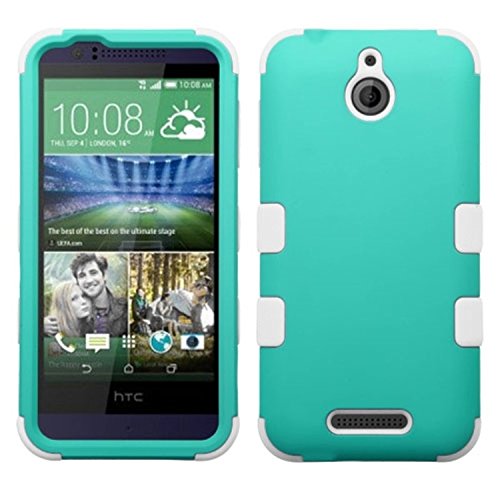 MyBat HTC 510 (Desire 510) TUFF Hybrid Phone Protector Cover - Retail Packaging - Green/Teal/White