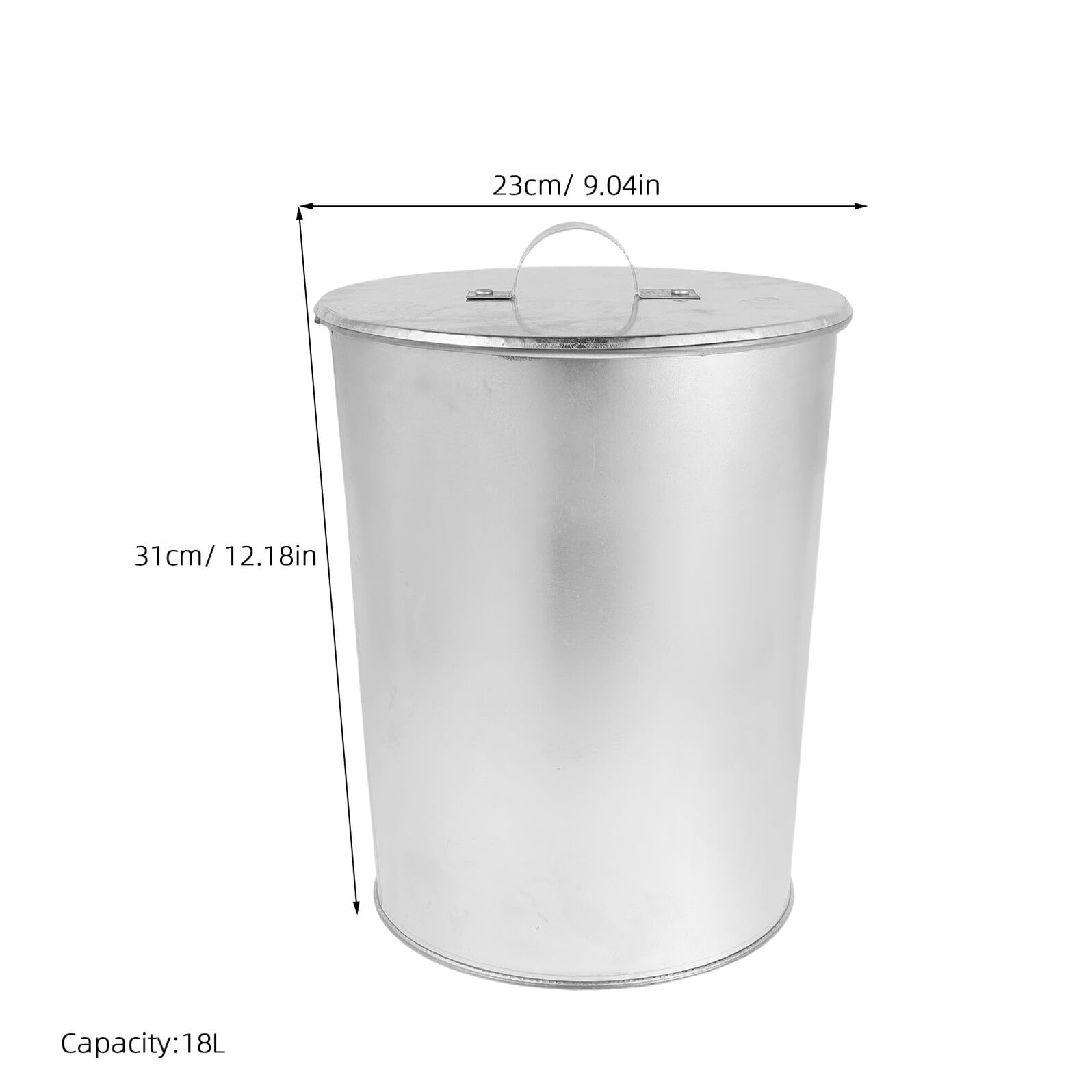 Alipis Secchio per Cenere in Ferro Zincato 18l con Coperchio, Contenitore per Cenere e Carbone per Caminetti, Barbecue e Campeggio, Kit Portatile per Smaltimento Sicuro e Raffreddamento
