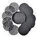 Coasters for Drinks Absorbent with Soft Felt Insert and Holder, Silicone Black Drink Coaster for Table Set of 6, Outdoor Rubber Coaster for Furniture Protection