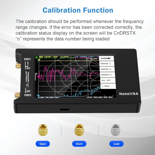 AURSINC NanoVNA-H4 Vektornetzwerkanalysator mit 32GB-Speicherkarte, aktuellste Version V4.4, 9 kHz–1,5 GHz, 4-Zoll-Touchscreen,VHF und UHF-Messungen von S-Parametern, SWR, Phasenwinkel