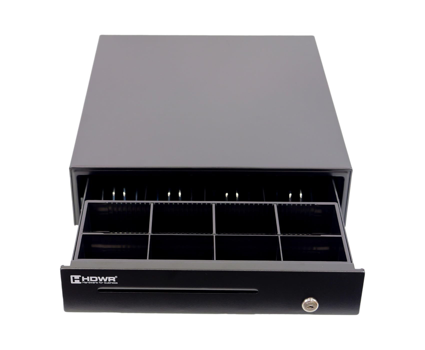HDWR HD-KER35 Tiroir-caisse enregistreuse, RJ12, acier durable, avec clé | Tiroir fiscal pour point de vente, connexion imprimante tickets, design élégant, verrouillable