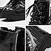 Ephirebra Men's Leather Platform Ankle Boots Lace Up Side Zipper Round Toe High Top Punk Boots Business Work Fashion Dress Shoes (black,8.5,8.5)