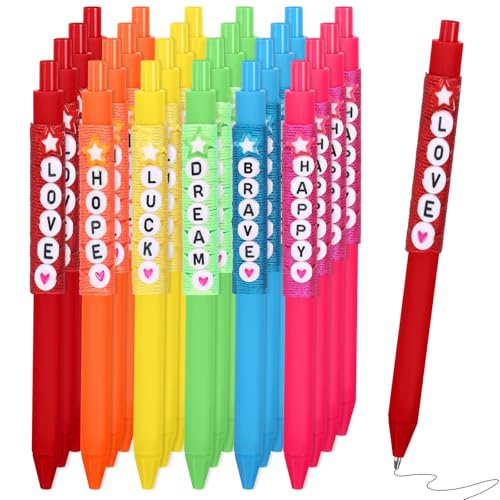 Tenceur 24 bolígrafos motivacionales multicolor para escuela miniatura 1