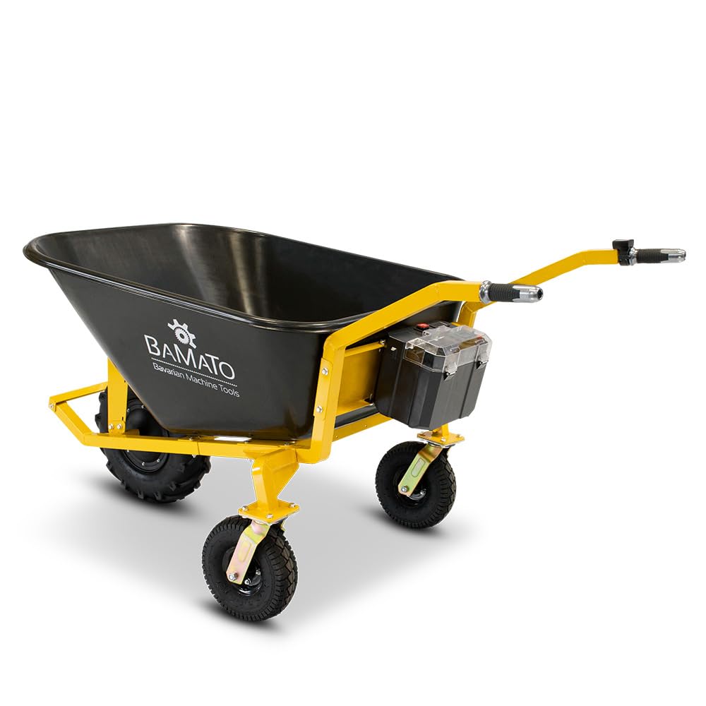 BAMATO Elektro Schubkarre MTR-200 fahrbar 200kg Tragkraft 160L Mulde 400W