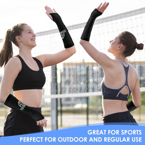 2 Paar Volleyball-Armschützer für Jugendliche, Volleyball, Unterarmschutz, Zubehör für Sport, Armstulpen, Anti-Rutsch-Volleyball, Unterarme, Schutzpolster mit Schutzkissen, Daumenloch,