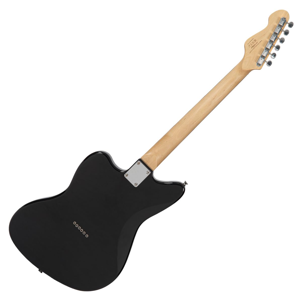 VINTAGE V50 E-Gitarre der Untersetzer-Serie, glänzend schwarz