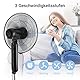 Midea FS40-15FR Standventilator Leise mit Fernbedienung, 3 Geschwindigkeitsstufen,LED Anzeige, 7,5H Timer, höhenverstellbar, 80°Oszil-lationsfunktion, 55W Kraftvoller,Ventilator,Luftzirkulation