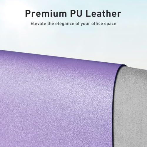 Image of Aothia Faux Leather Desk Mat (Light Purple, 48 inch x 17 inch) | Creates A Clean, Organized Workspace With One Surface For Your Keyboard, Laptop And Mouse
