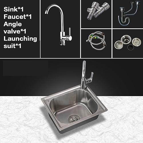 Évier utilitaire simple autoportant avec robinet et tuyau de drainage - 7