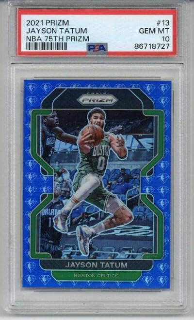 2021 Panini Prizm Nba 75th Prizm #13 Jayson Tatum Card Boston Celtics Psa 10 - Unsigned Basketball Cards