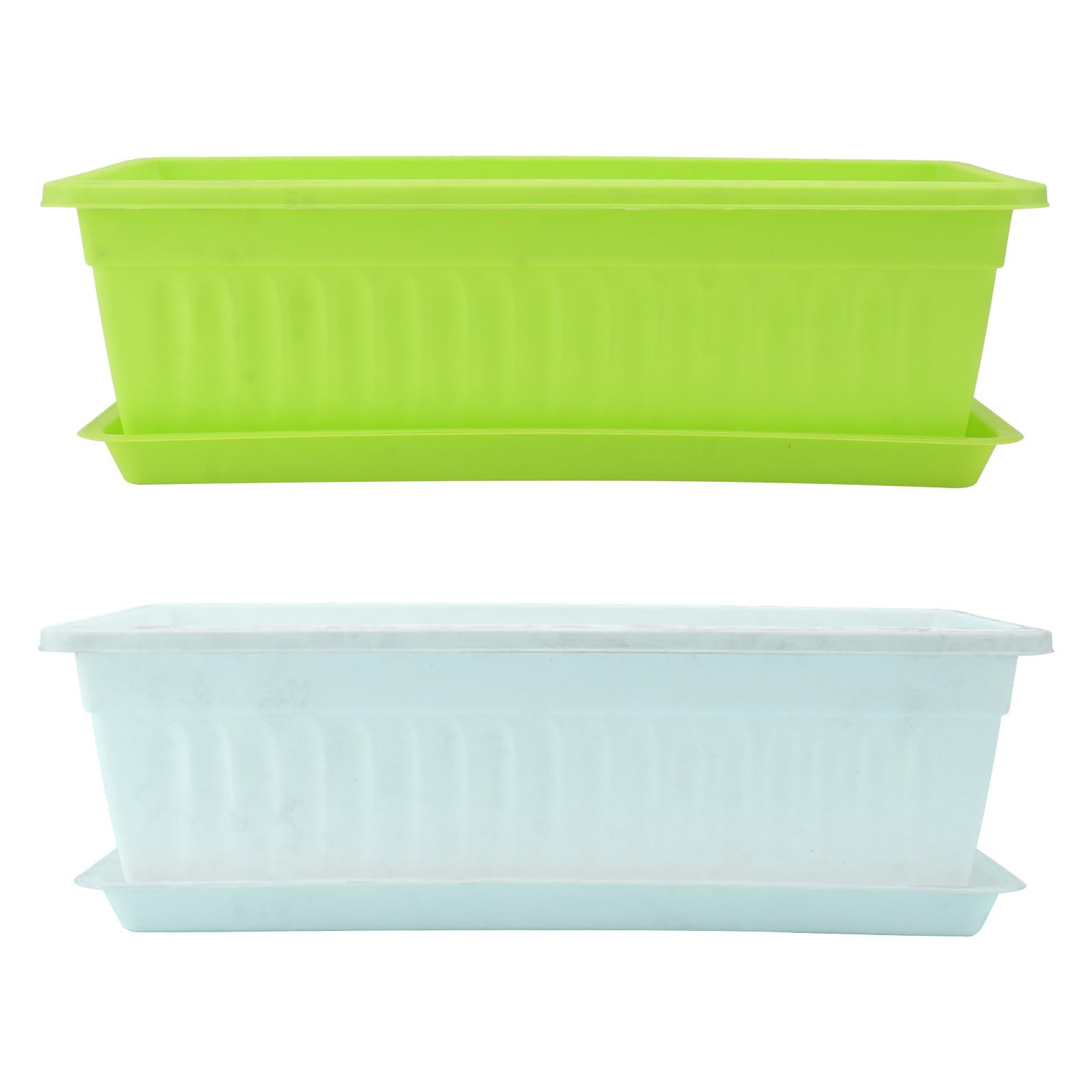 Pots de plantation rectangulaires pour légumes et fleurs sur grand balcon