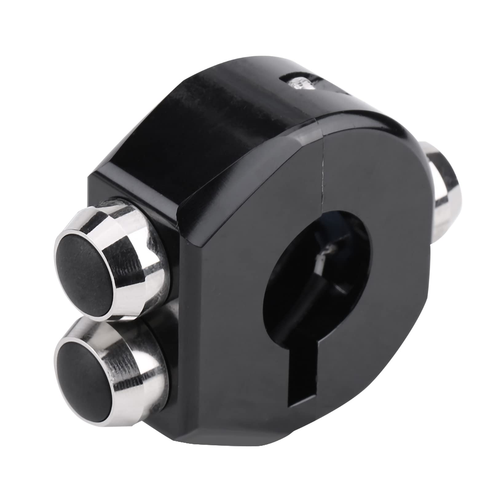 Stop aluminium CNC 22 mm Przełącznik na kierownicę motocykla Chwilowy zatrzask Przycisk resetowania Klakson Rozruch zasilania silnika Przełączniki zabijania dla instalacji (Czarny)