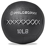 Philosophy Gym Wall Ball, 10 LB - Soft Shell Weighted Medicine Ball with Non-Slip Grip