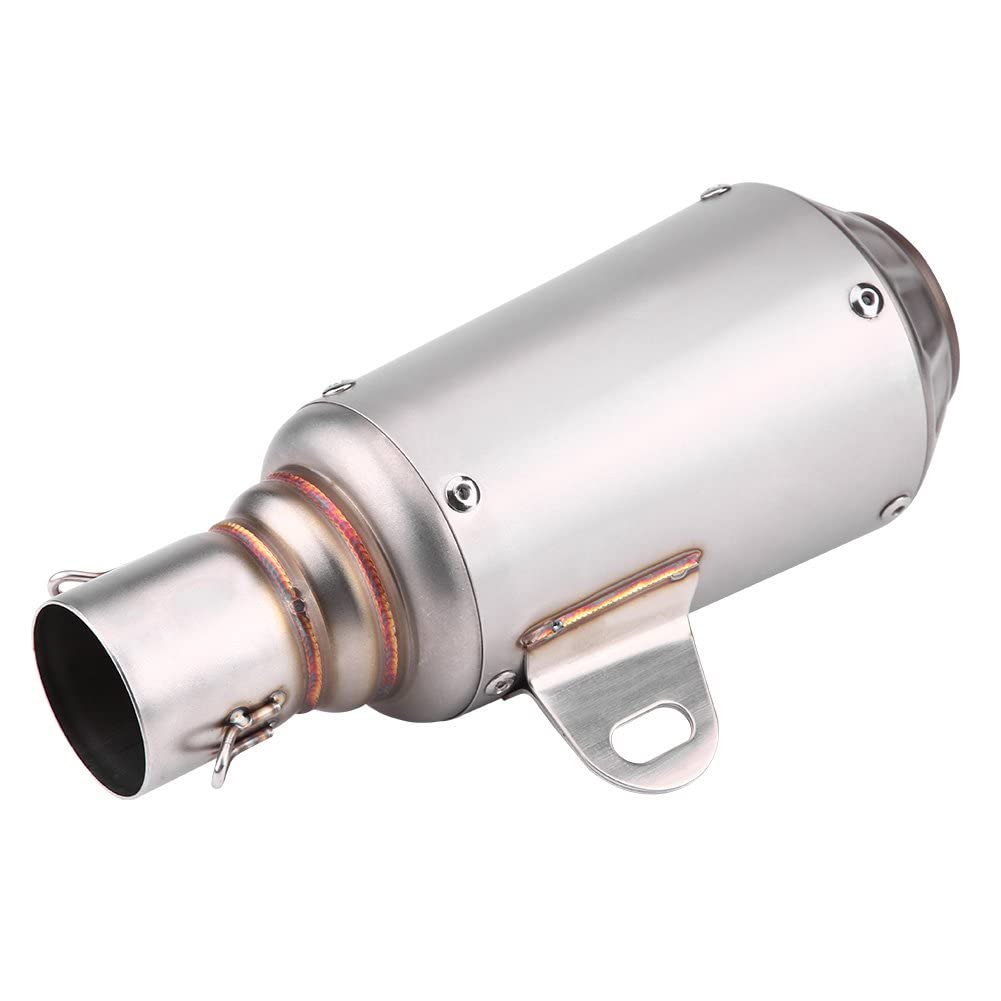 Motorrad Auspuffrohr Universal Schalldämpfer Edelstahl Auspuff Endrohr Spitze für die meisten Motorräder mit 51 mm Durchmesser(Titan)