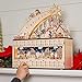 Best Choice Products Wooden Christmas Advent Calendar, Shooting Star Holiday Decoration w/Battery-Operated LED Light Background