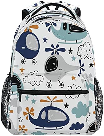 Backpack for Boys Girls, Funny Helicopters Backpacks School Bookbag for Preschool, Kindergarten, Elementary with Adjustable Padded Straps