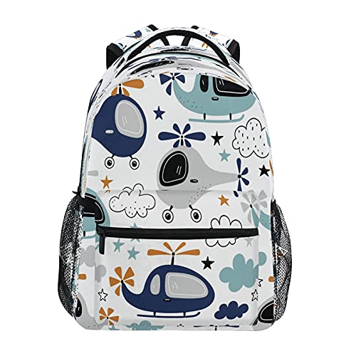 Backpack For Boys Girls, Funny Helicopters Backpacks School Bookbag For Preschool, Kindergarten, Elementary With Adjustable Padded Straps #TOP7