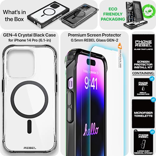 Coque transparente iPhone 14 Pro premium Crystal Series Gen-4 Rebel - 6