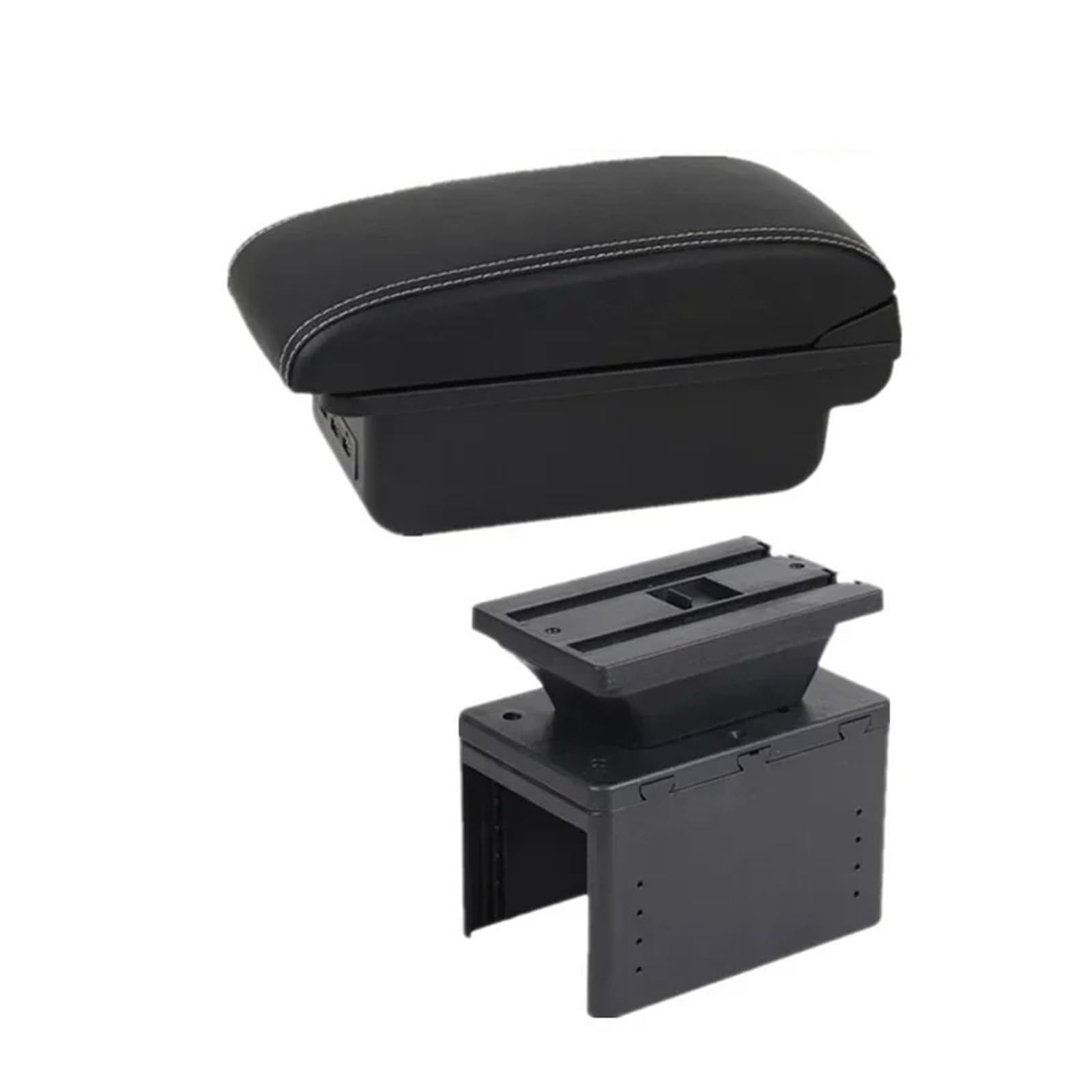 GBGWRMRYX Center Armrest Box For Fiesta MK8 Car Armrest Box Storage Box Dedicated Retrofit Interior Replacement Accessories Arm Rest(B1 white line 3USB)
