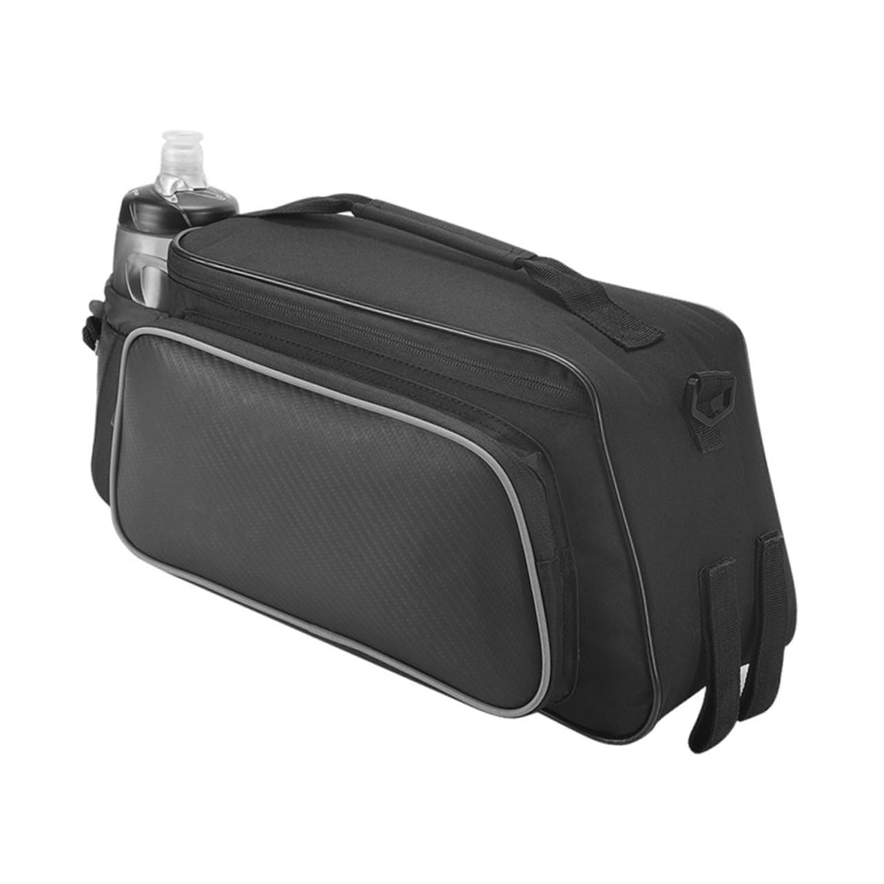 Happyyami Borsa Per Bici Sacchetto Posteriore Per Attività All Aperto Capacità Elevata Materiale Resistente e Strisce Riflettenti Nero