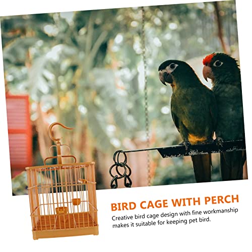 Image of 1Set Creative Plastic Bird Cage with Perch and Hanging Hook for Parrots Cockatiels More Spacious Design for Pet Birds Easy Maintenance with Bottom Tray