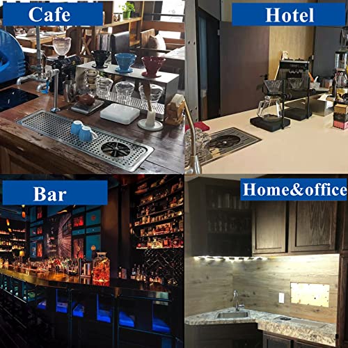 Dibtsa Glass Rinser, Stainless Steel Espresso Coffee Bar Countertop Pitcher Rinser Sink With Side Spray,Drain And Drip Tray, Silver Large Size 20.86 X 6.37 X 0.98 Inches #TOP6