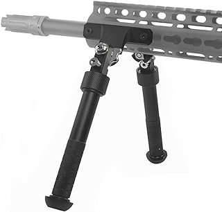 Tactical MLOK Bipod 6.5 to 9 Inch Adjustable Folding Bi-pod for Outdoor Hunting and Shooting Attach to M-Rail (Black) - bravovski