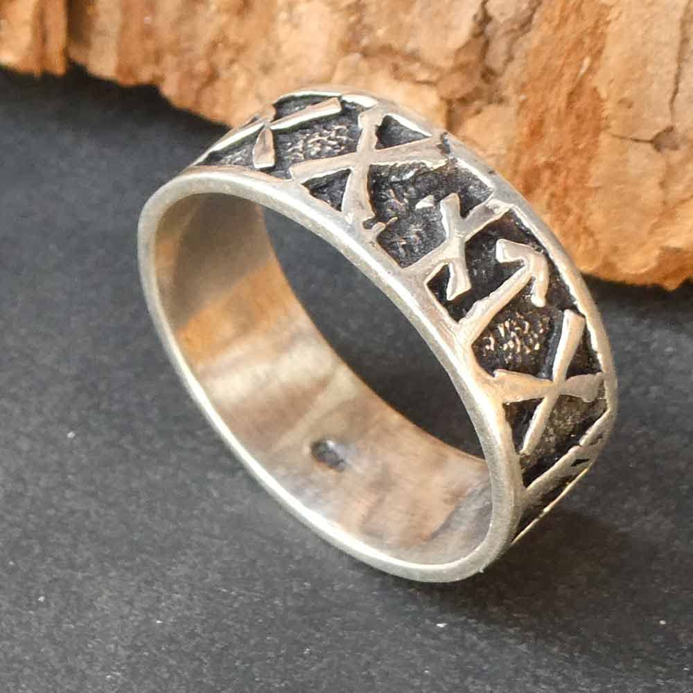 Ring Runen 925 Silber Schmuck Freundschaftsring Frauen Männer Wikinger Silberring Partner Biker Rocker Gothic diverse Größen