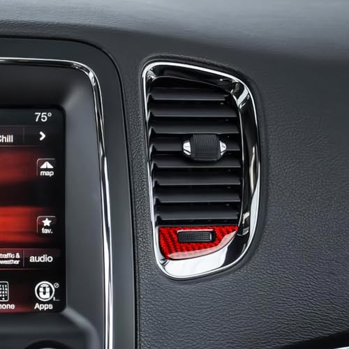 Image of Air Vent Switch Knob Trim Decals for 2011-2020 Dodge Durango Accessories Carbon Fiber Interior Stickers