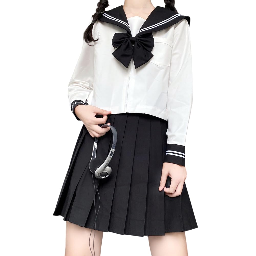 Amazon.co.jp: [GSYCL] セーラー服 ブラック 女子高生 3点セット