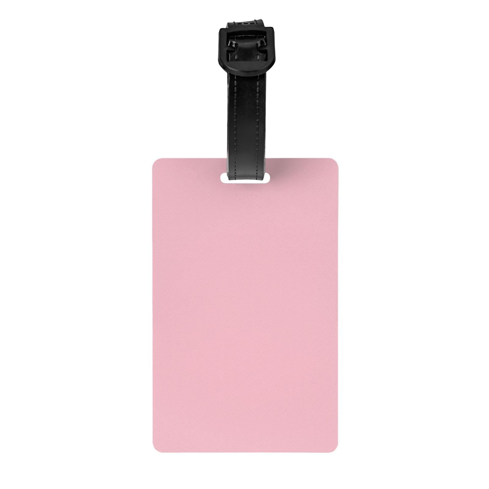 Étiquettes de bagage roses unies pour valises, étiquettes de bagage amusantes en PVC pour homme et femme, étiquette d'identification avec sangle